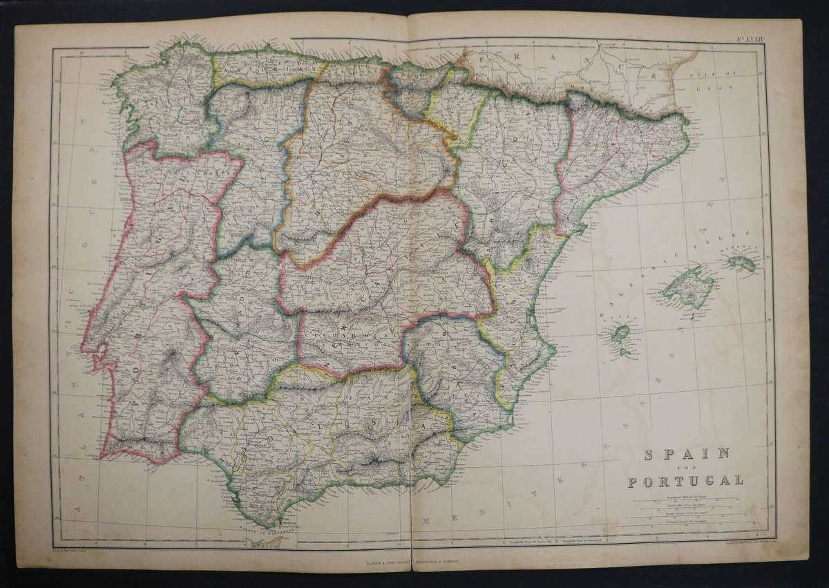 1859 Spain and Portugal by Edward Weller, 54.5cm x 37cm
