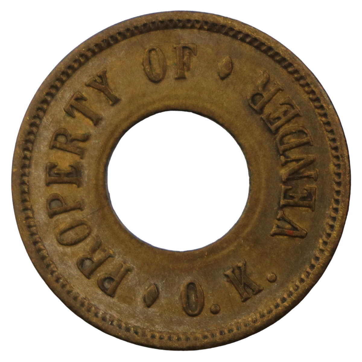 ND United States Chicago Illinois, O.K. Vender Brass Amusement Token
