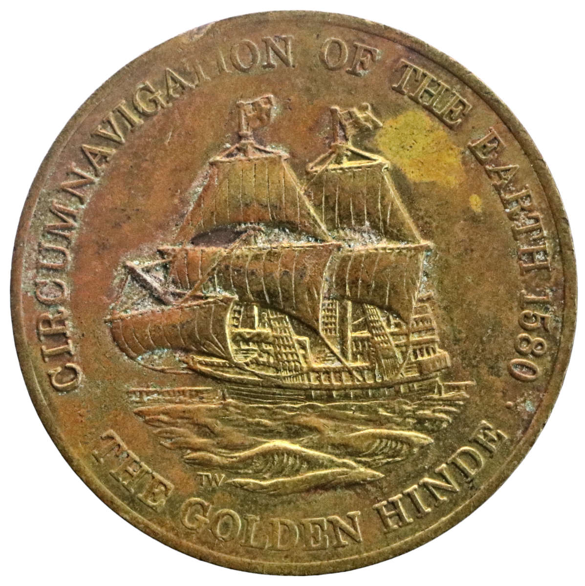 Circumnavigation of the Earth 1580 Commemorative Medallion the golden hinde