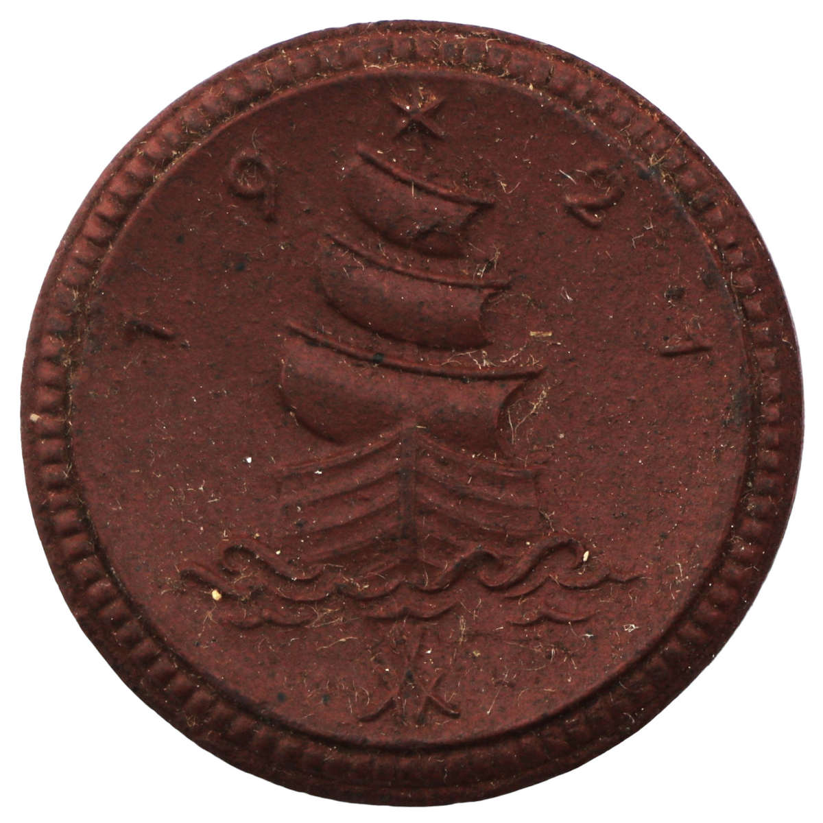 1921 German Federal state of Saxony Porcelain 1 Mark - Sachsen 546k Minted