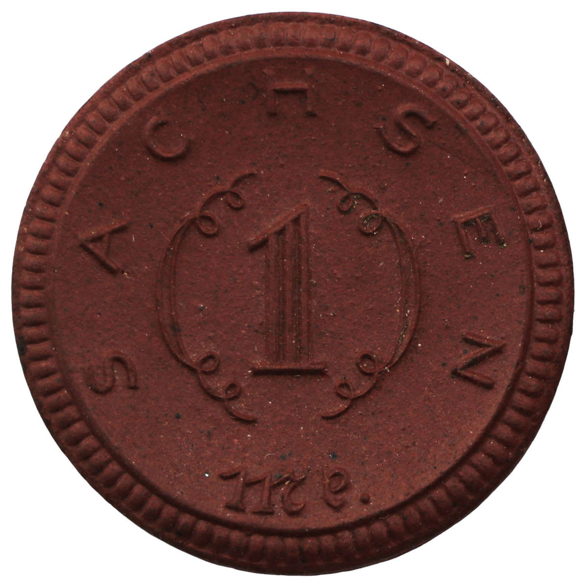 1921 German Federal state of Saxony Porcelain 1 Mark - Sachsen 546k Minted