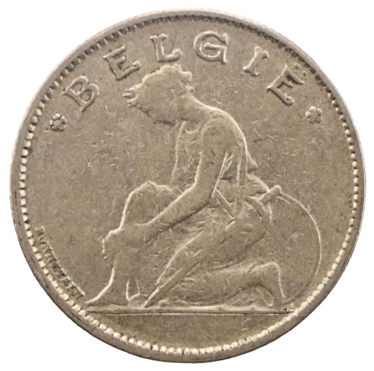 1922 Belgium 1 Franc Dutch text KM#90