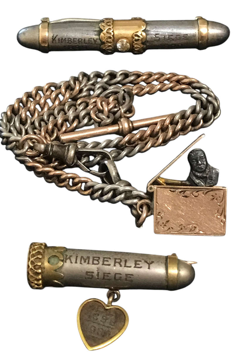 1899-1902 Kimberley Siege/Boer War Gold/Silver/Diamond High End Trench Art Group,
