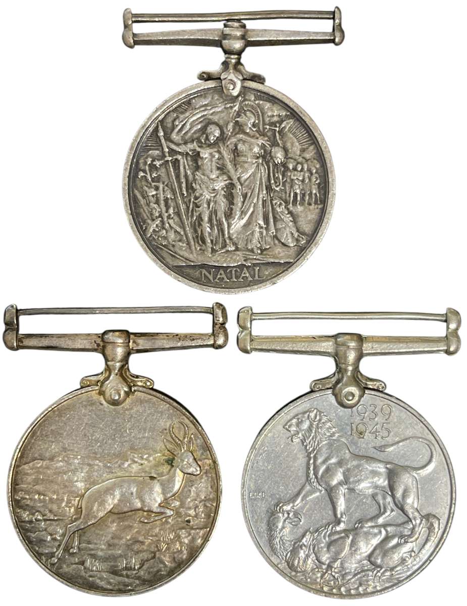 1907 Natal to WW2 Family of 3 Medals awarded to Uppink #703545