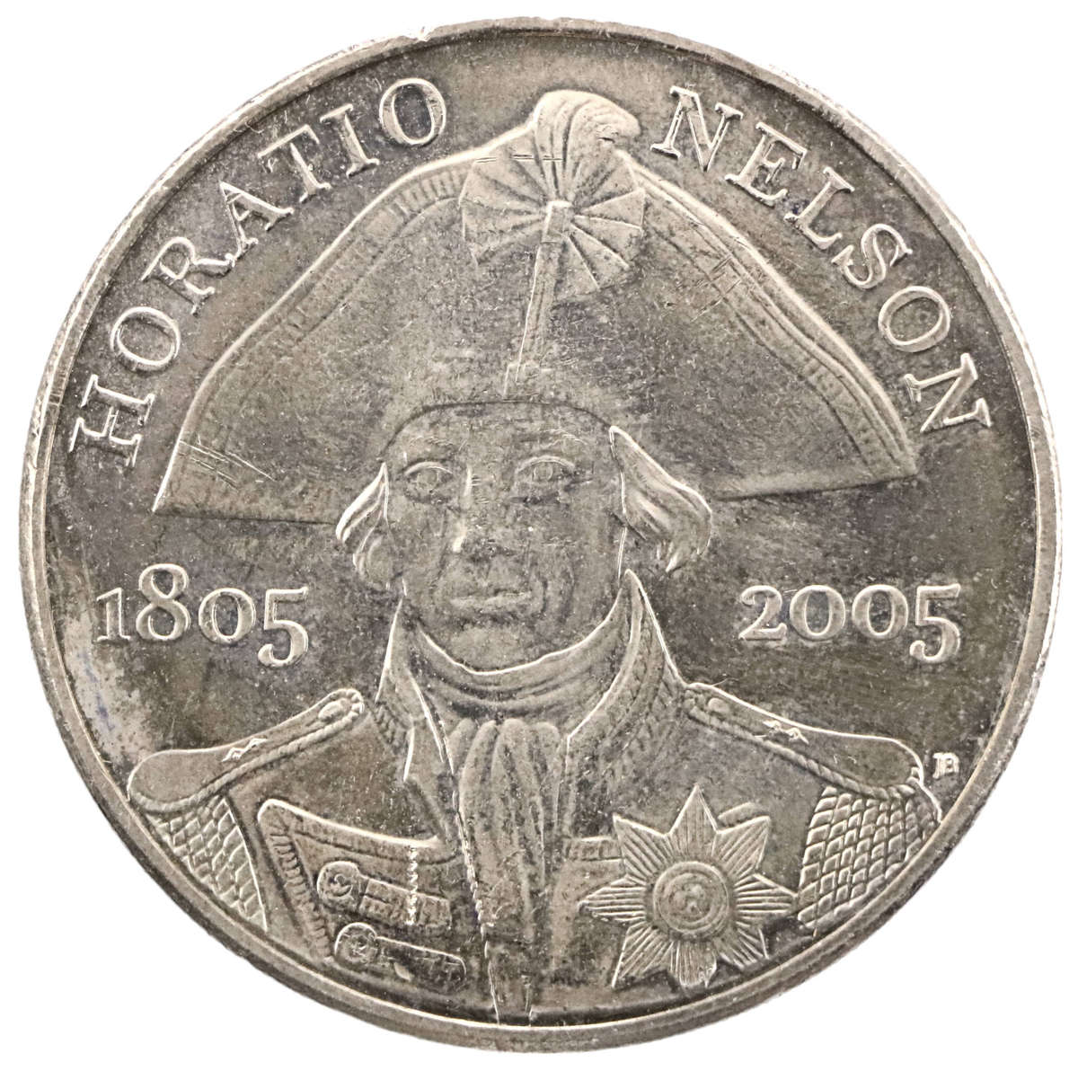 2005 United Kingdom Commemorative 5 Pounds, 200th anniversary of death of Admiral Lord Nelson KM#105