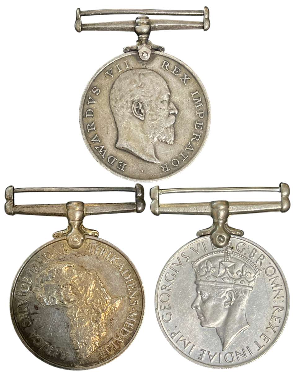 1907 Natal to WW2 Family of 3 Medals awarded to Uppink #703545