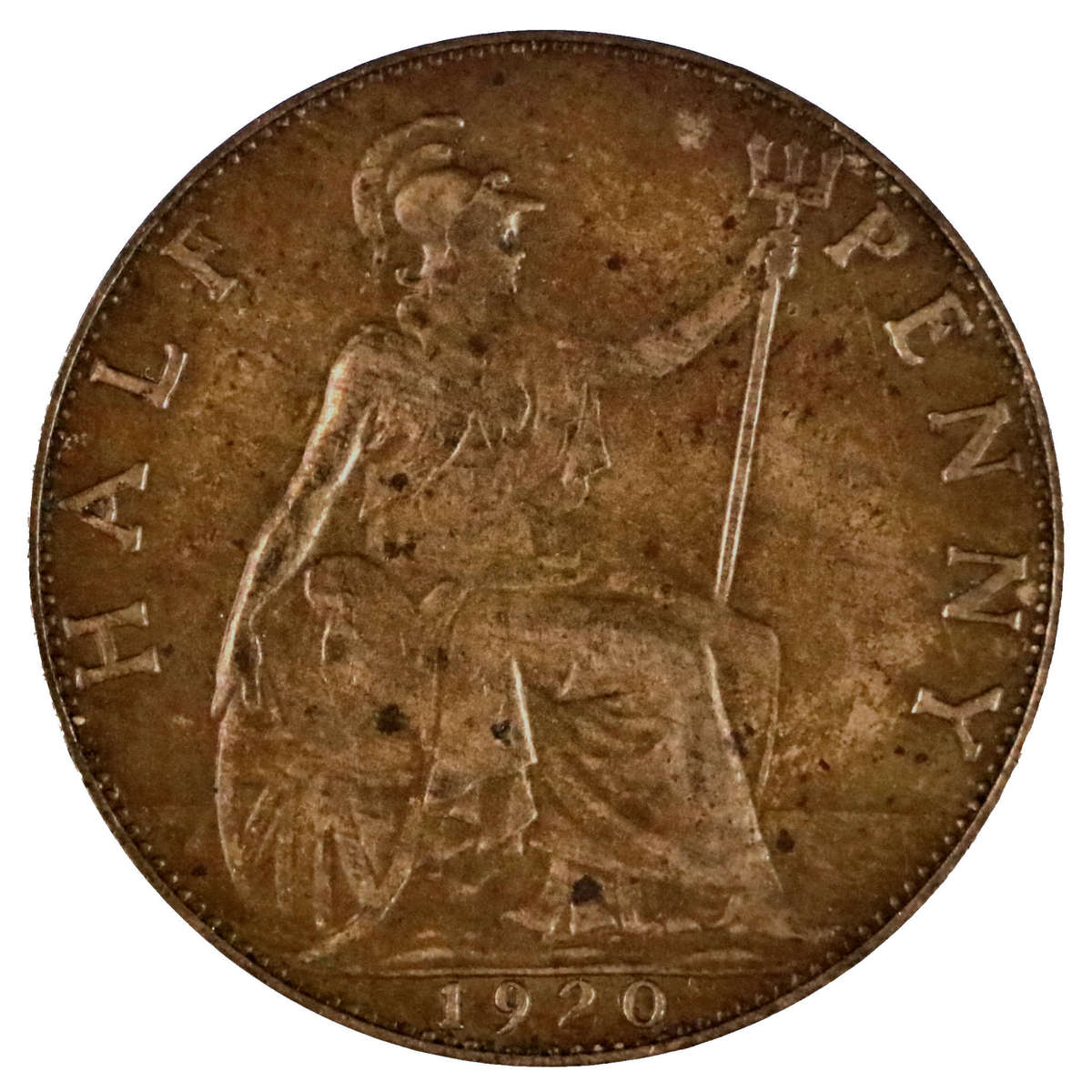 1920 Great Britain Half Penny KM#809