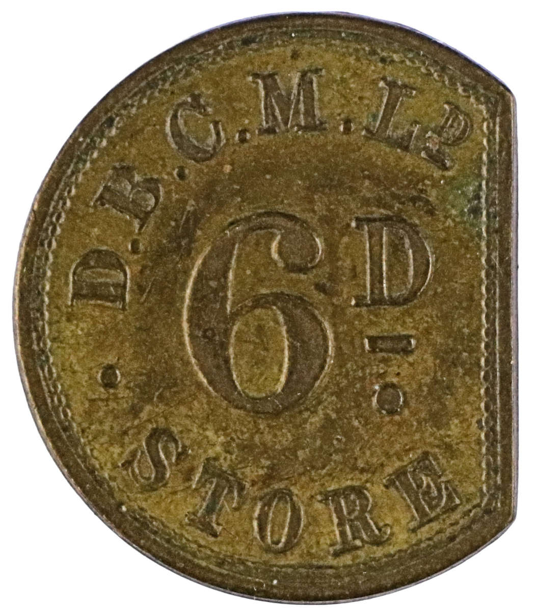 De Beers Consolidated Miners Ltd Brass Sixpence Token