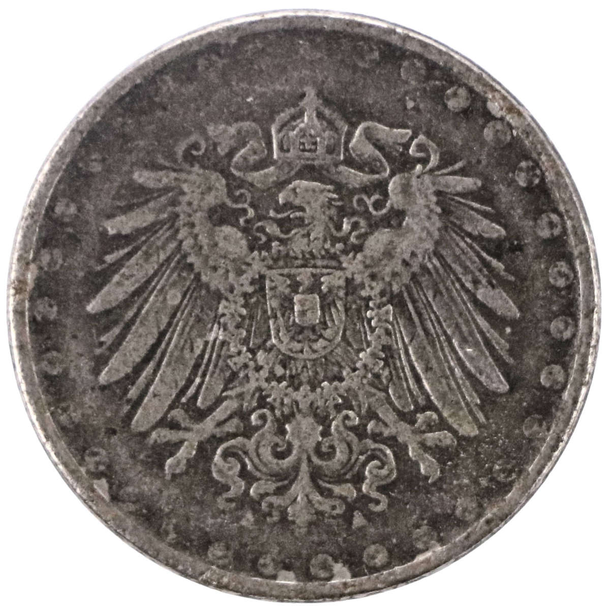 1916-A German (Berlin) type 2 small shield beaded border, 10 Pfenning