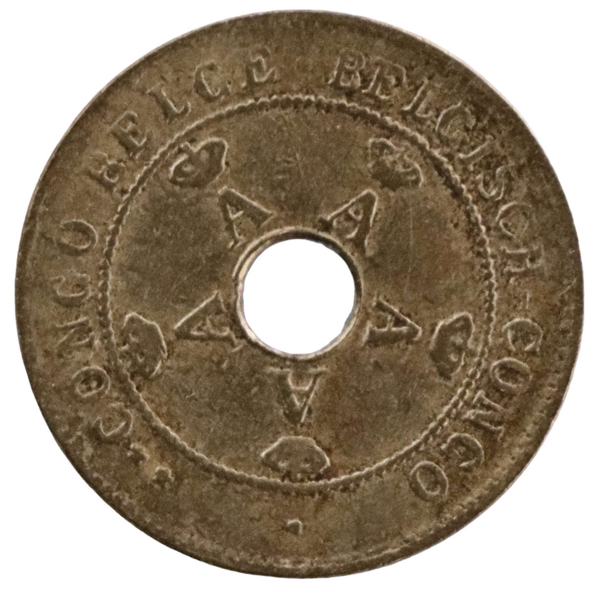 1919 Belgian Congo 10 centimes KM#18