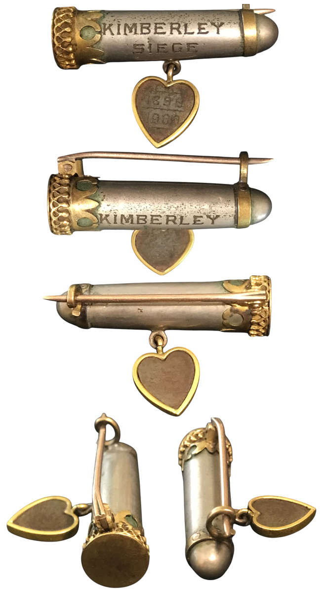1899-1902 Kimberley Siege/Boer War Gold/Silver/Diamond High End Trench Art Group,