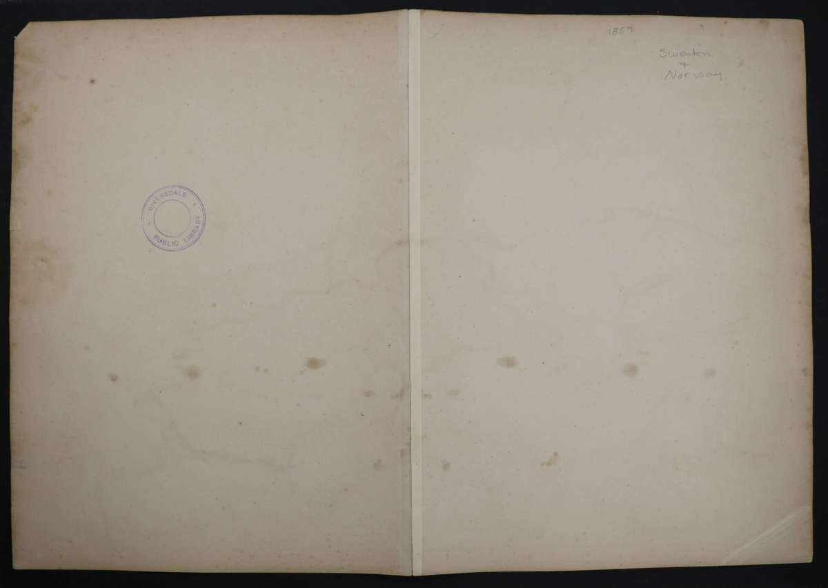 1859 Sweden And Norway Map by J. W. Lowry- Has a tear in the top middle, 54.5cm x 37cm