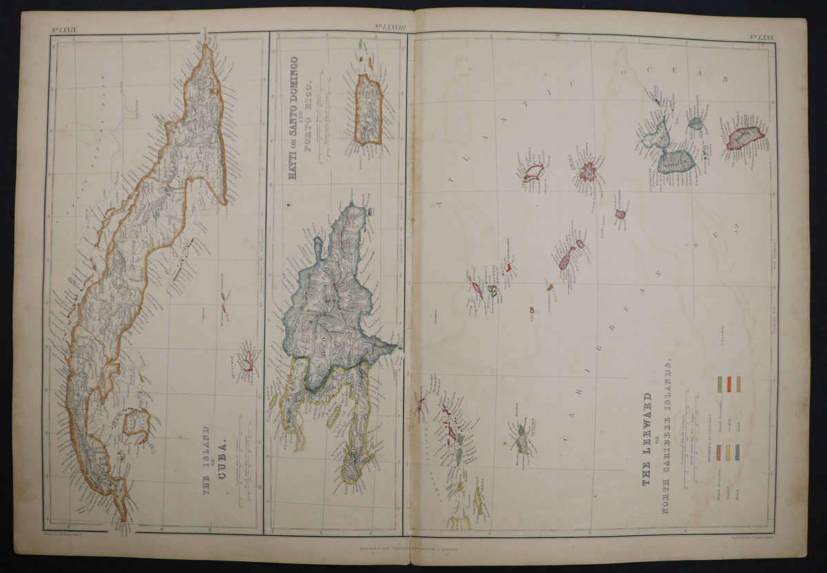 1859 The Island Of Cuba, Hayti Or Santo Domingo And Porto Rico and The Leeward Or North Caribbee Isl