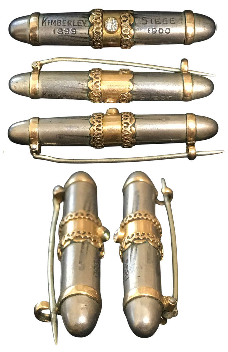 1899-1902 Kimberley Siege/Boer War Gold/Silver/Diamond High End Trench Art Group,