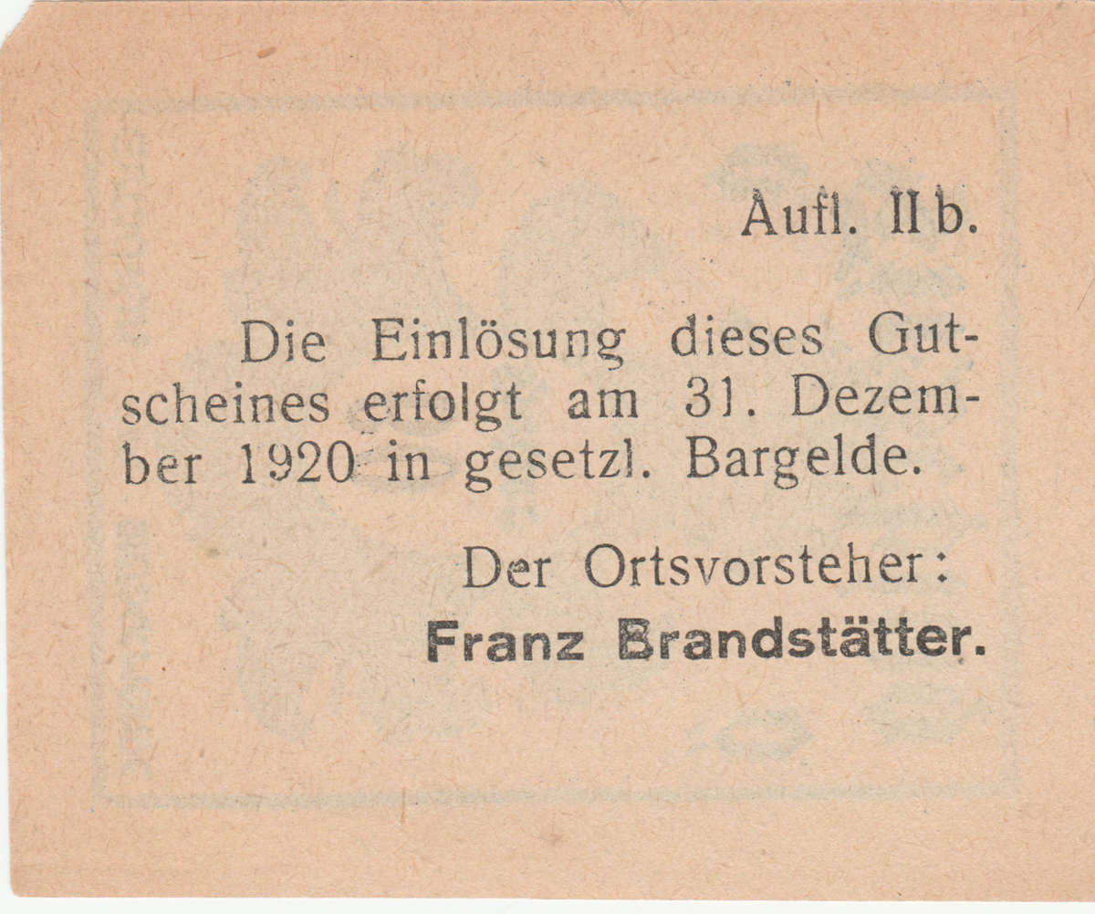Rare Austria Firsching Ortsgemeinde 60 Heller