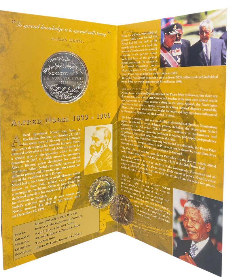 1993 Mandela Commemorative Medallion 1 Oz Silver