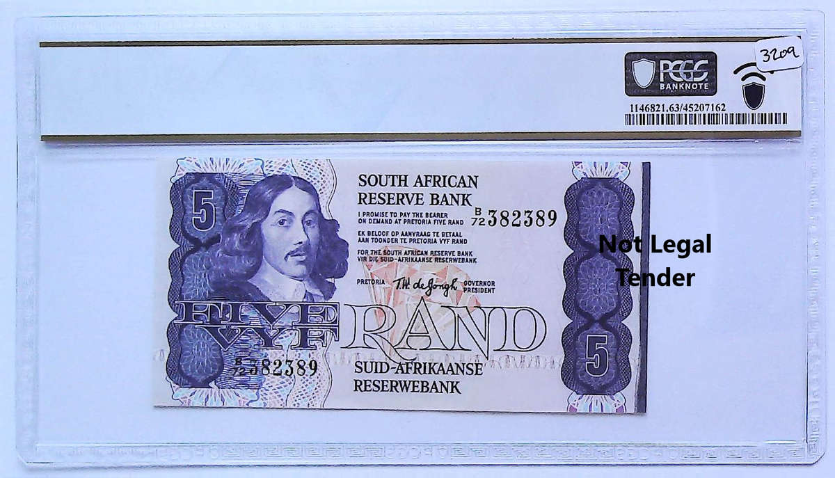 Error 1978 South Africa TW De Jongh Type 1 Second Issue One Sided Print Ink Smudge Graded Ch