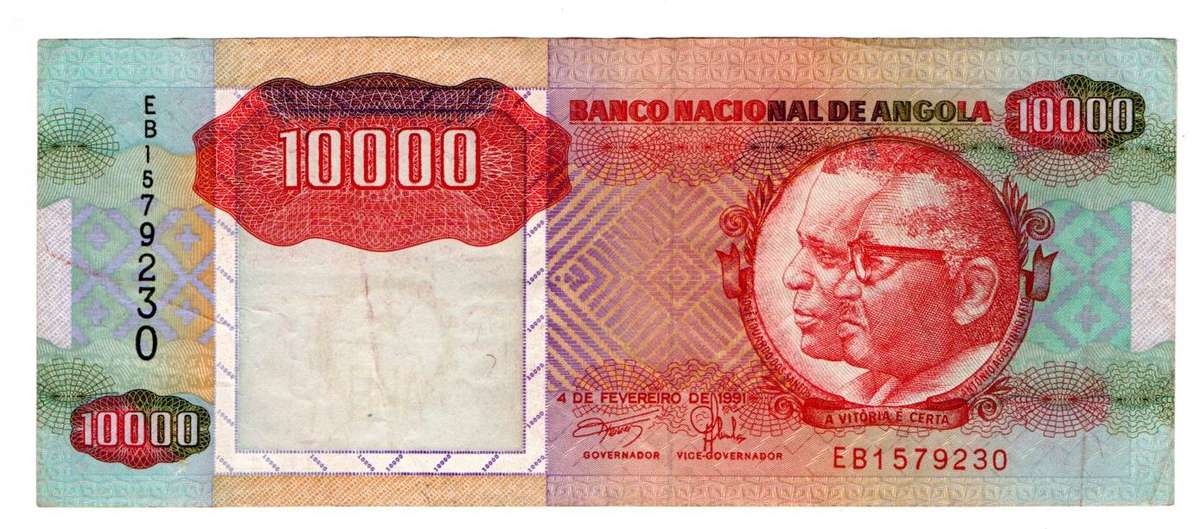 1991 Angola, 10 000 Kwanzas, Signature 17, Pick#131a