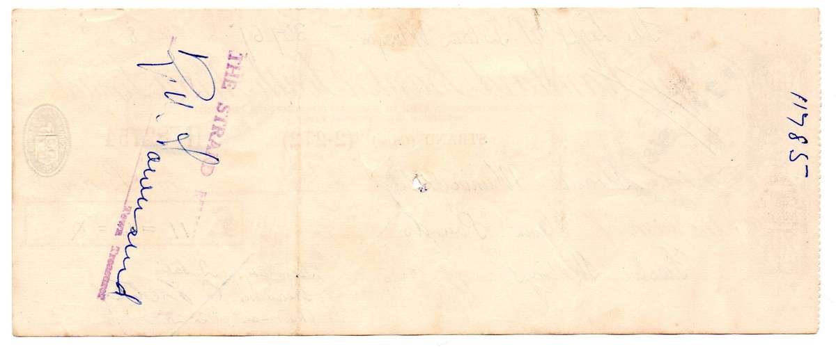 1958 The Standard Bank of South Africa Cheque, Strand Cape, 11 Pounds with Chairman, secretary and T