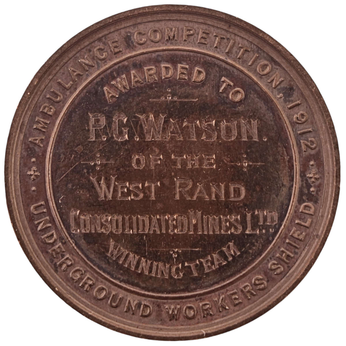 1912 South Africa Ambulance Competition, The Chemical Metallurgical and Mining Society of SA, West R
