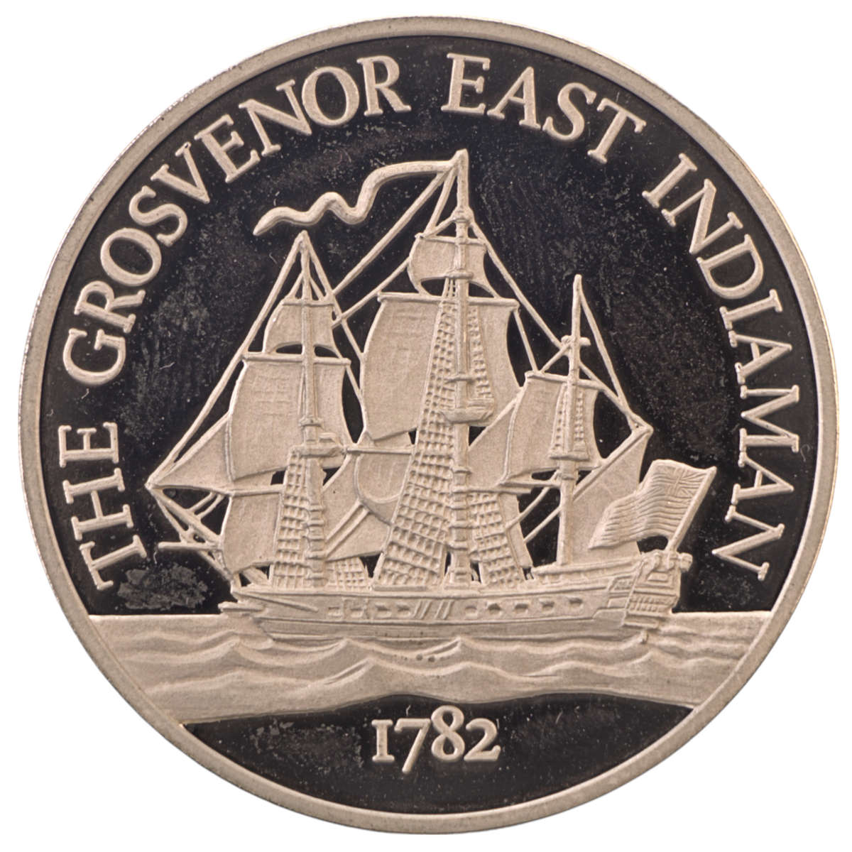 1982 Commemorative Issue, 200th Anniversary of the Sinking of the Grosvenor in 1782 Proof .925 Silve