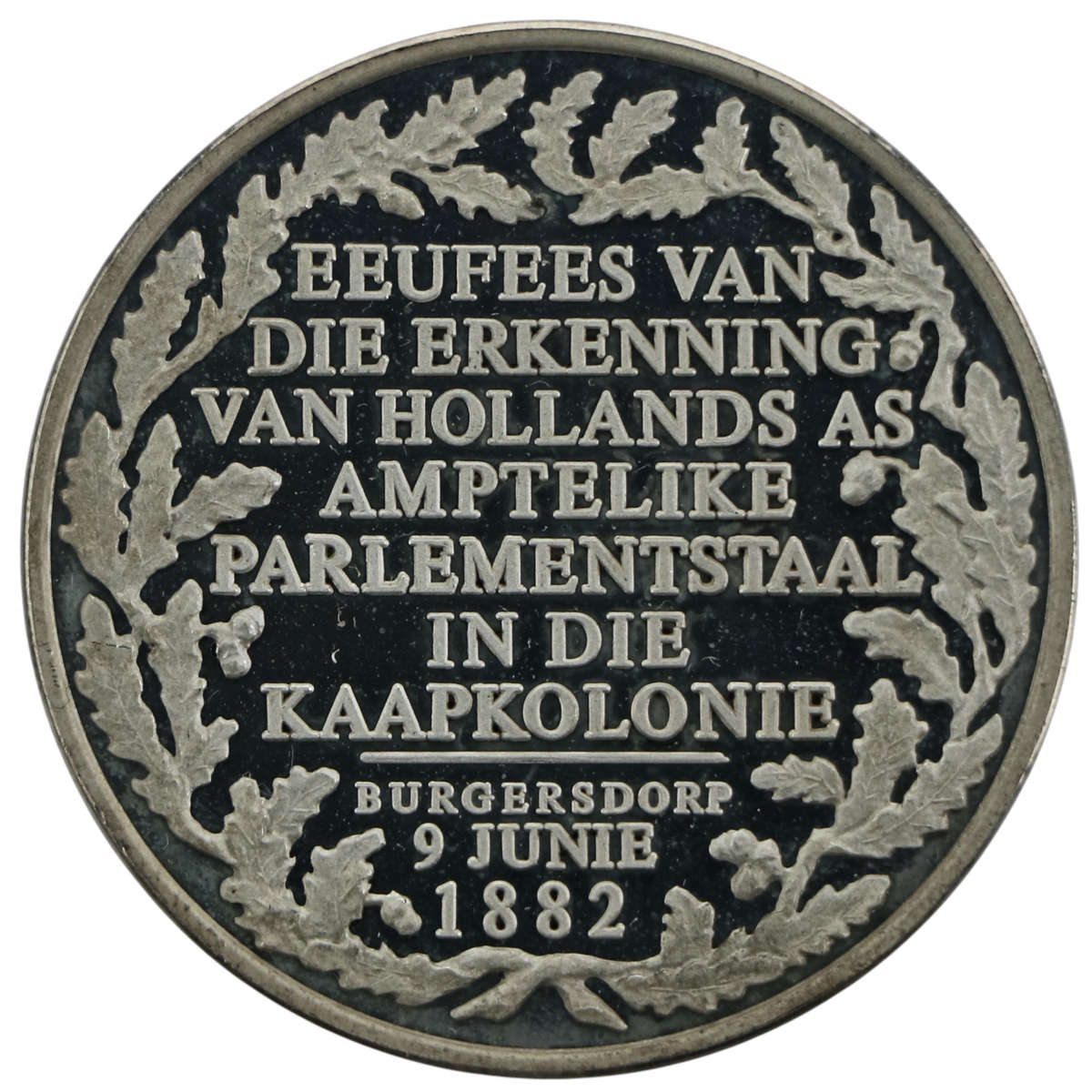 1982 South African Historical Mint Centenary of the Recognition of the Dutch Language .925 Silver Pr