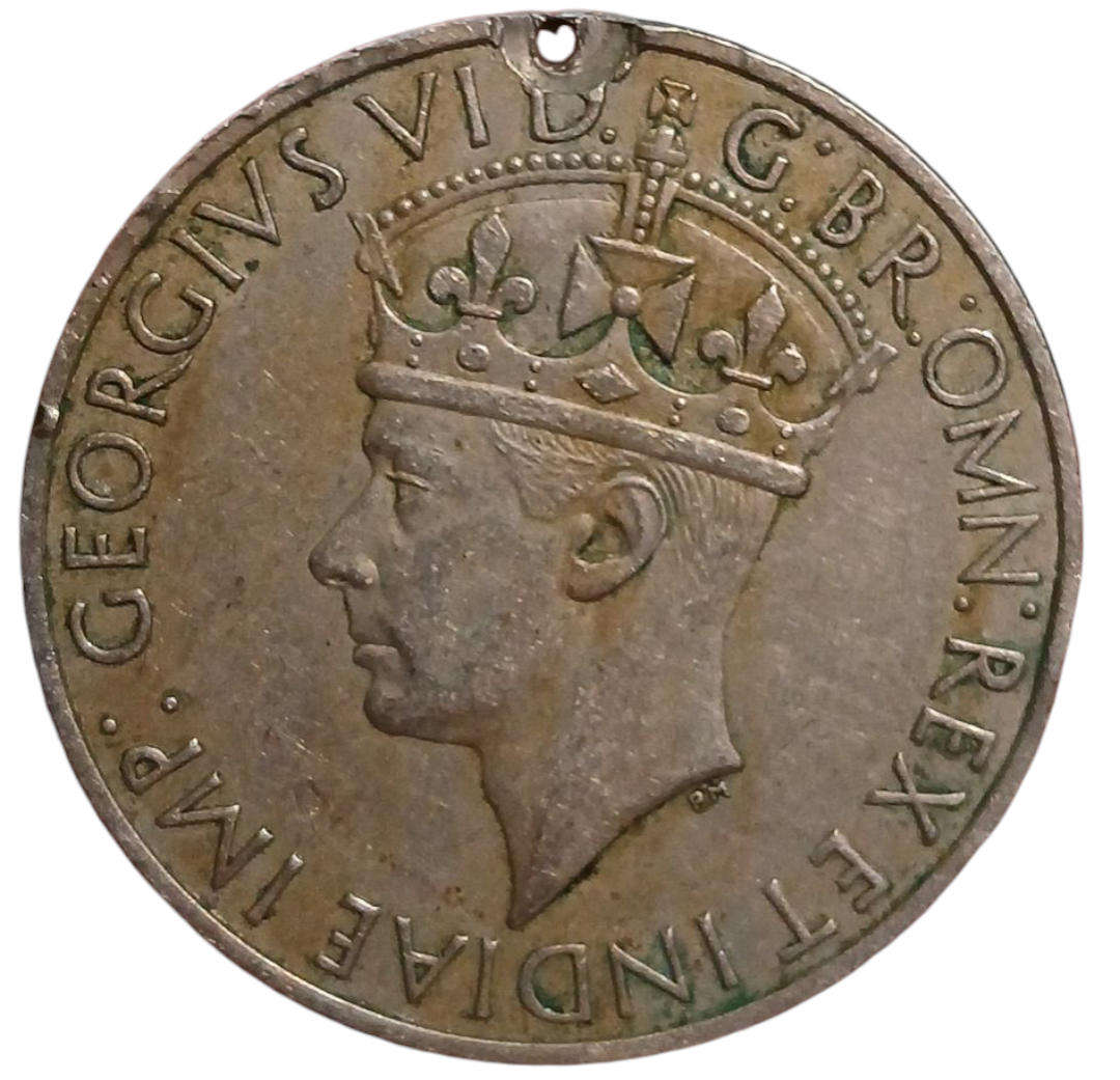 1939-1945 South Africa Full Size War Medal without Ribbon, no Suspender, Rim numbered #65938 "V. E.