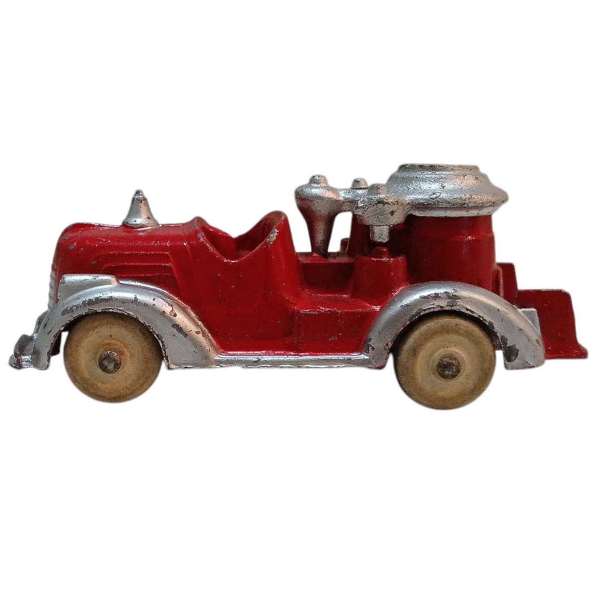 R0 Start-HUGE Car Collection Sale -1930's Hubley Cast Iron Fire Truck 10.5x4x3.5cm