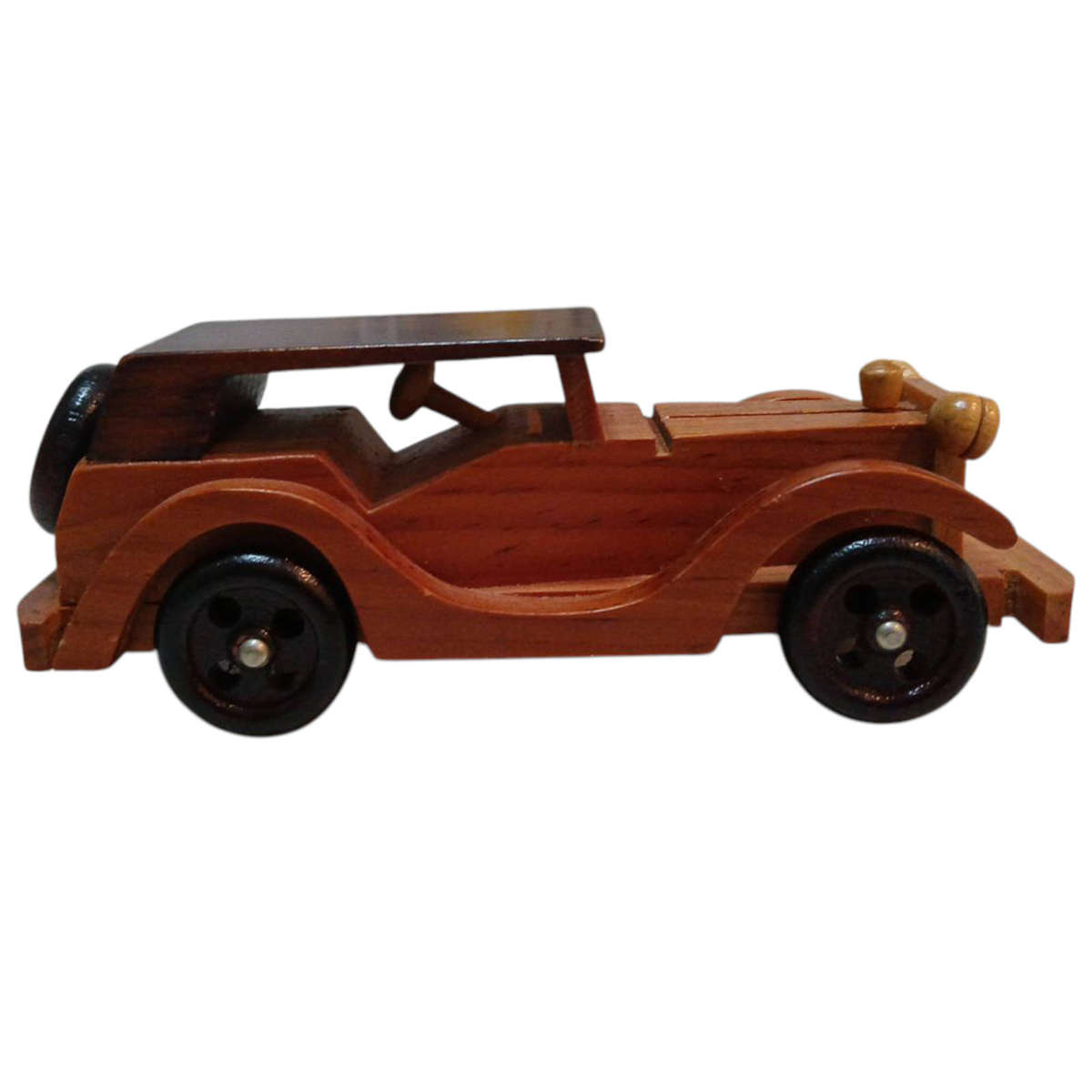 R0 Start-HUGE Car Collection Sale -Antique Auburn 851 Wooden Toy Car 13x5x4.5cm