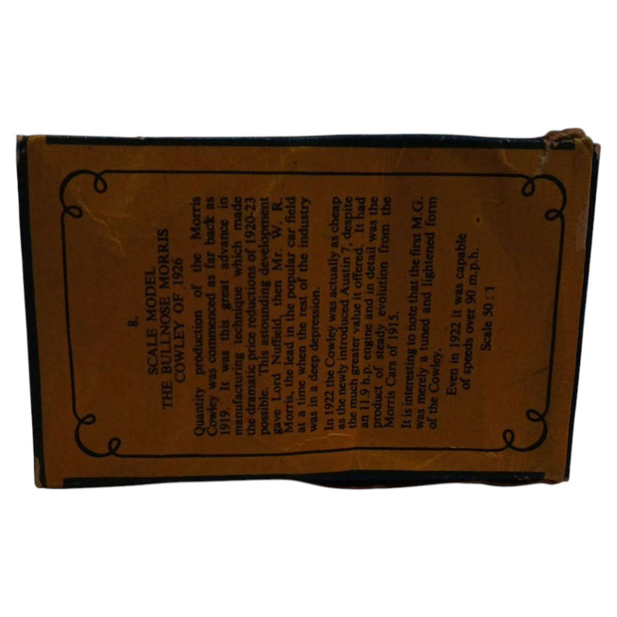 R0 Start-HUGE Car Collection Sale -Lesney Matchbox No.08 1926 The Bullnose Morris Original Box 1:54