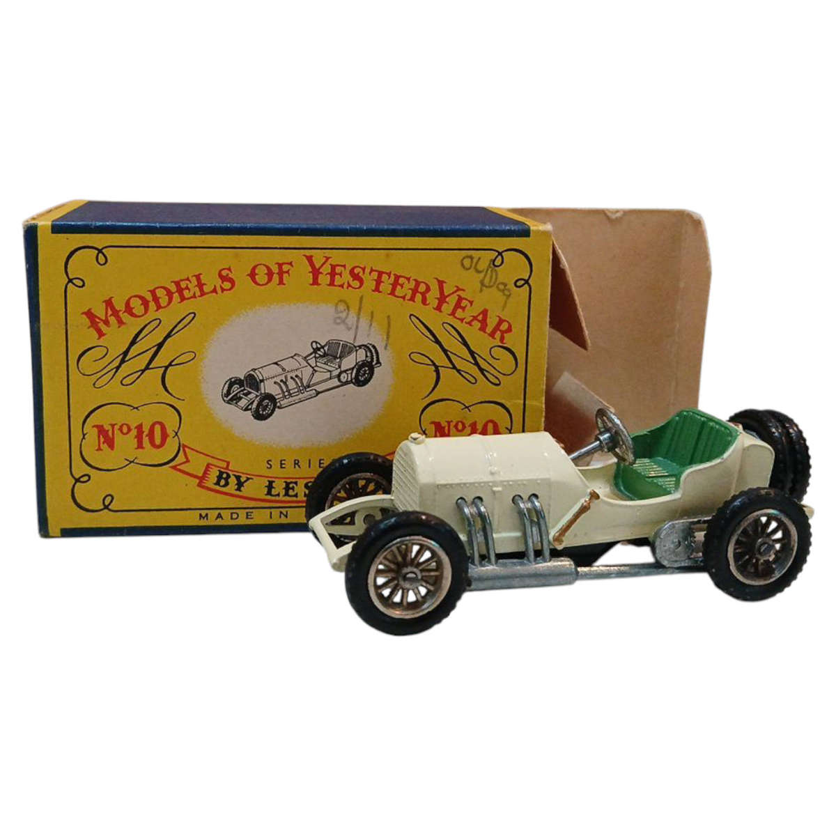 R0 Start-HUGE Car Collection Sale -Lesney Matchbox No.10 1908 Grand Prix Mercedes Original Box 1:54