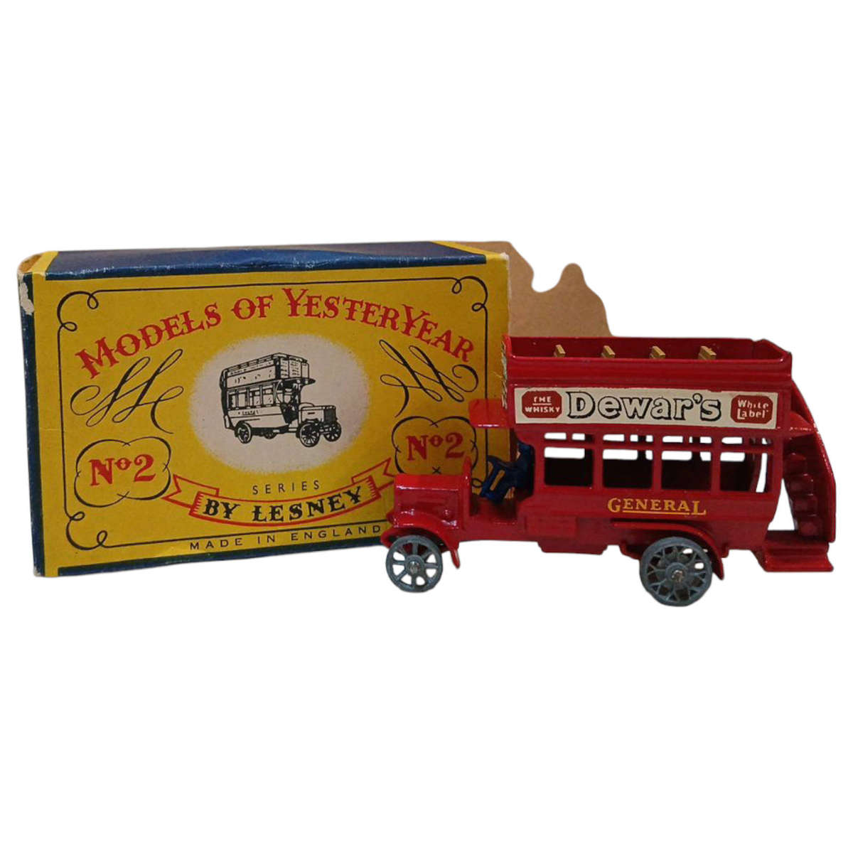 R0 Start-HUGE Car Collection Sale -Lesney Matchbox No.02 "B" Type Bus Original Box 1:54