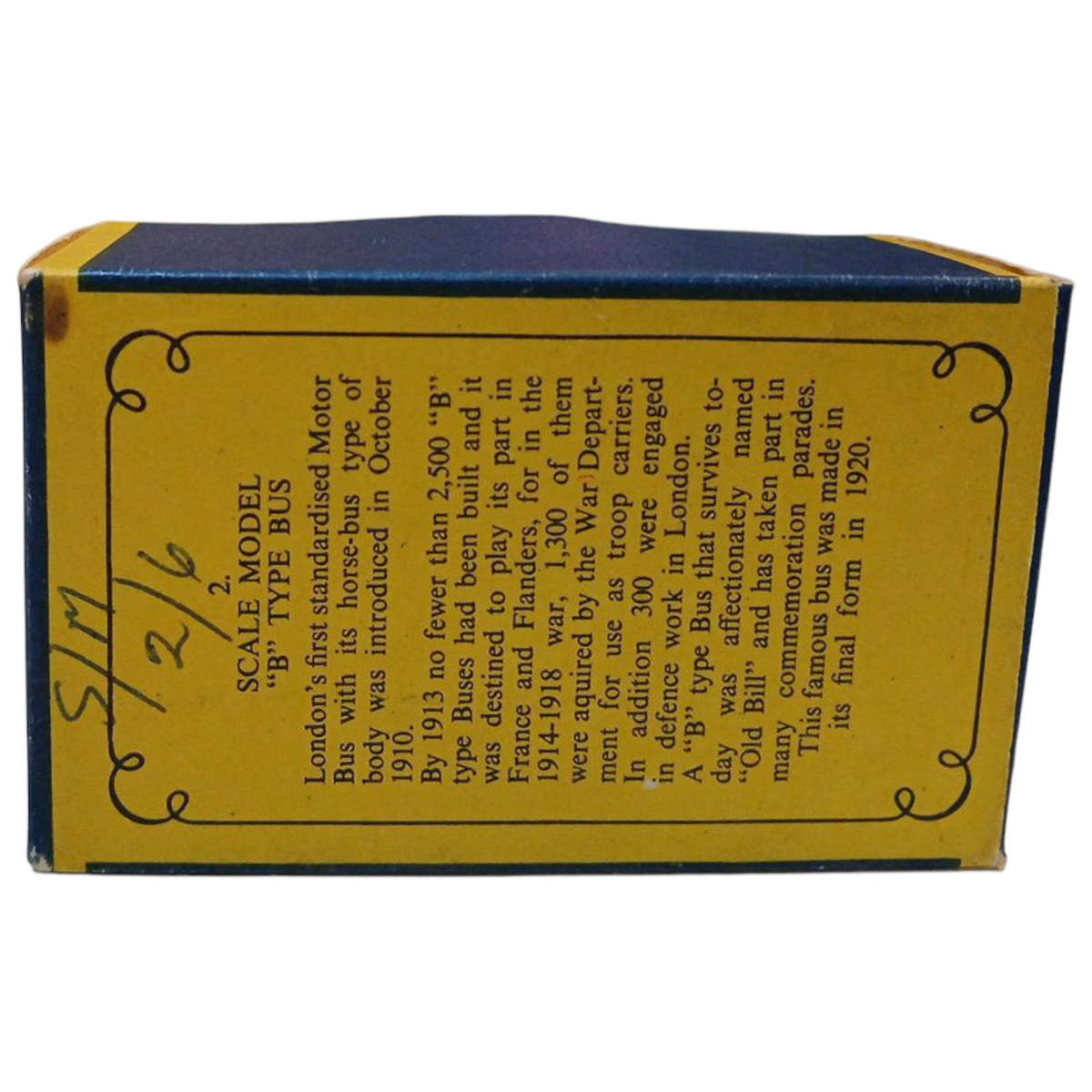 R0 Start-HUGE Car Collection Sale -Lesney Matchbox No.02 "B" Type Bus Original Box 1:54