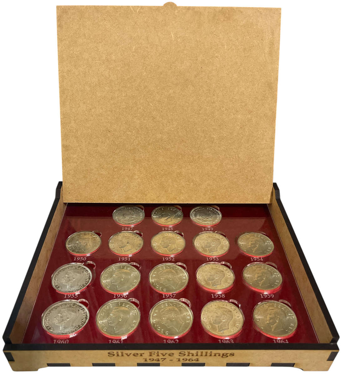 1947-64 South African Crown/5 Shilling Storage/Display Box