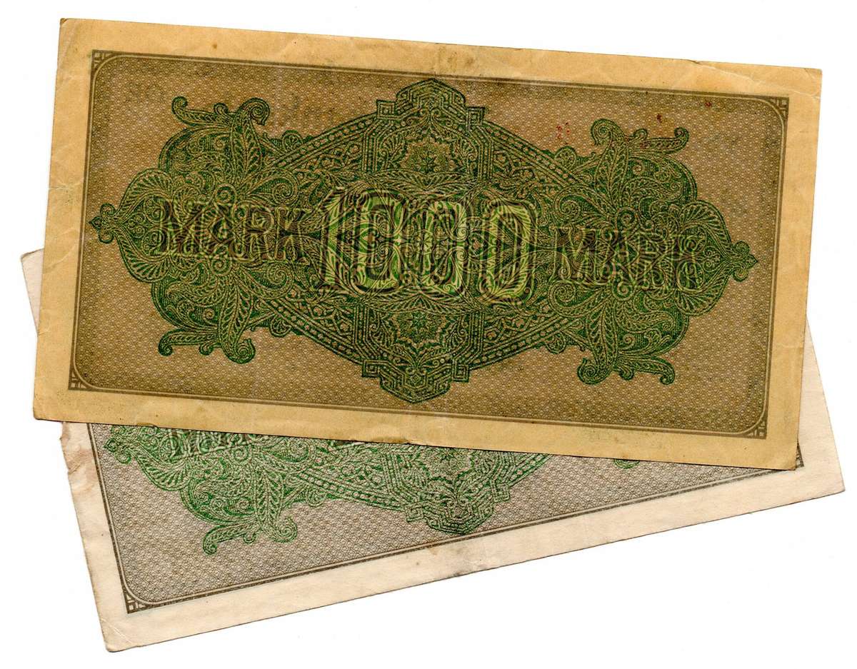 1923 German Berlin Reichsbanknote Pair of 2 Varieties of 1000 Mark Star Replacement Notes, Pick#76a