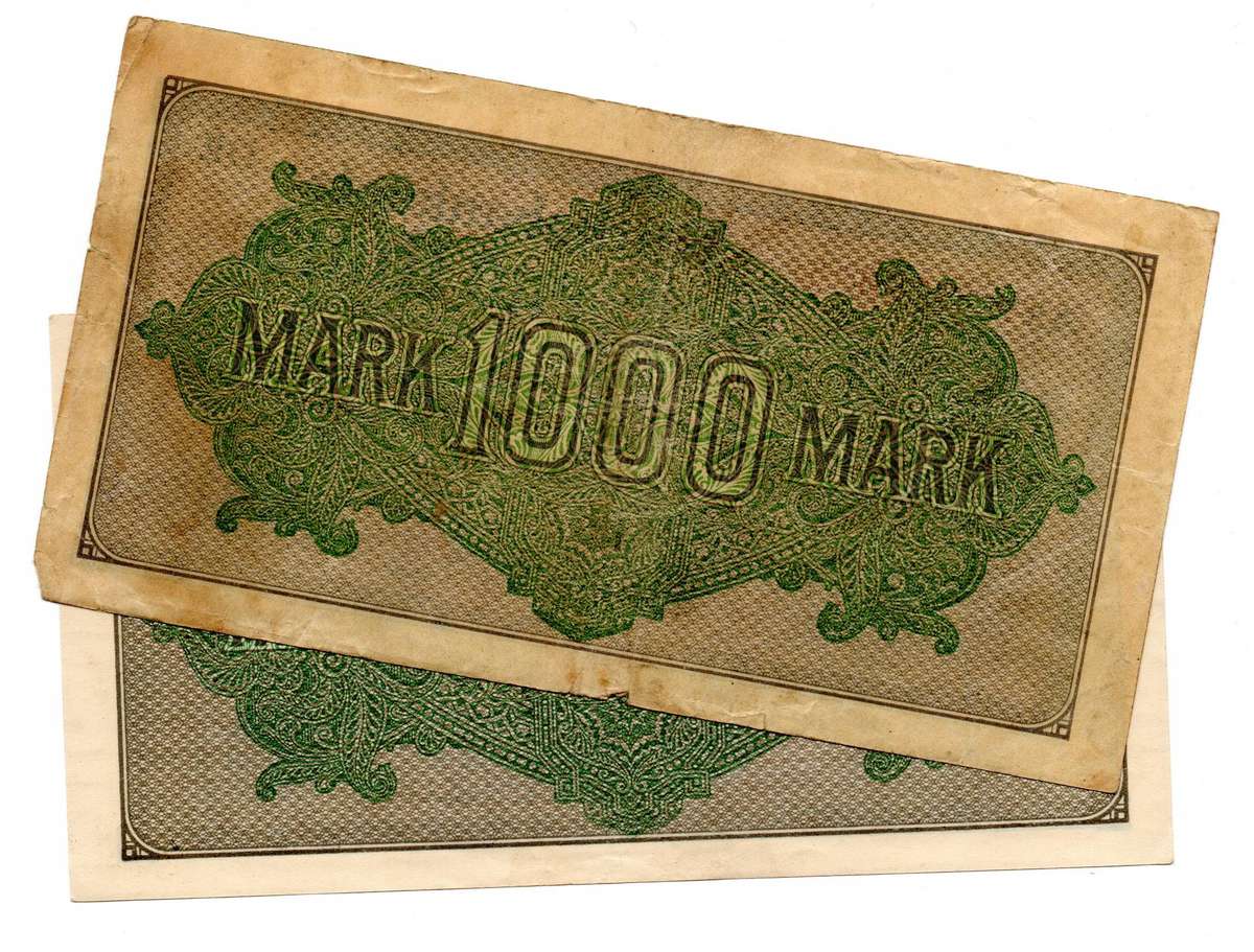 1923 German Berlin Reichsbanknote Pair of 2 Varieties of 1000 Mark Star Replacement Notes, Pick#76a