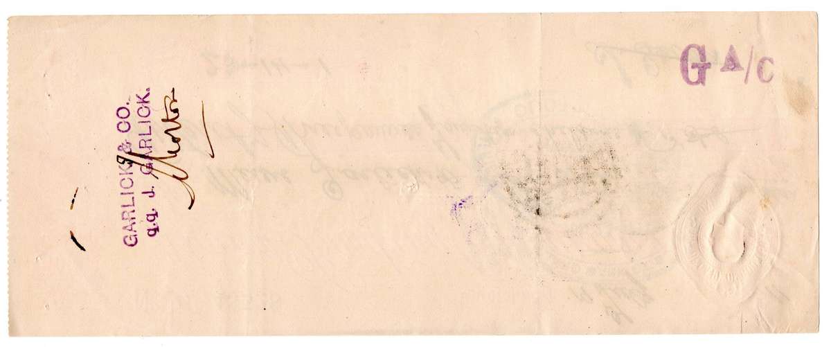1911 African Banking Corporation Limited Cheque Oudtshoorn, 23 Pounds 14 Shillings 1 Pence