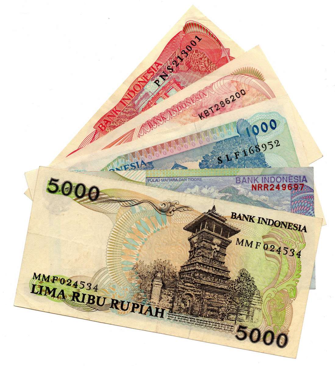 UNC Indonesia note lot 1 Sen - 5000 Rupiah: