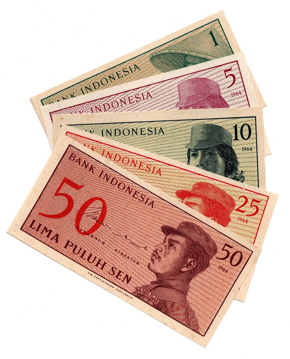 UNC Indonesia note lot 1 Sen - 5000 Rupiah: