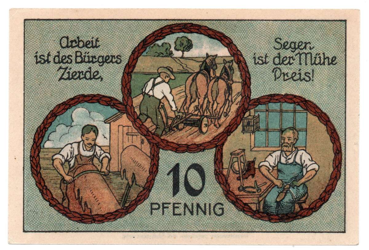 1921 German City of Stadtilm (Thuringia) (Land of Thuringia) Weimar Republic 10 Pfennig