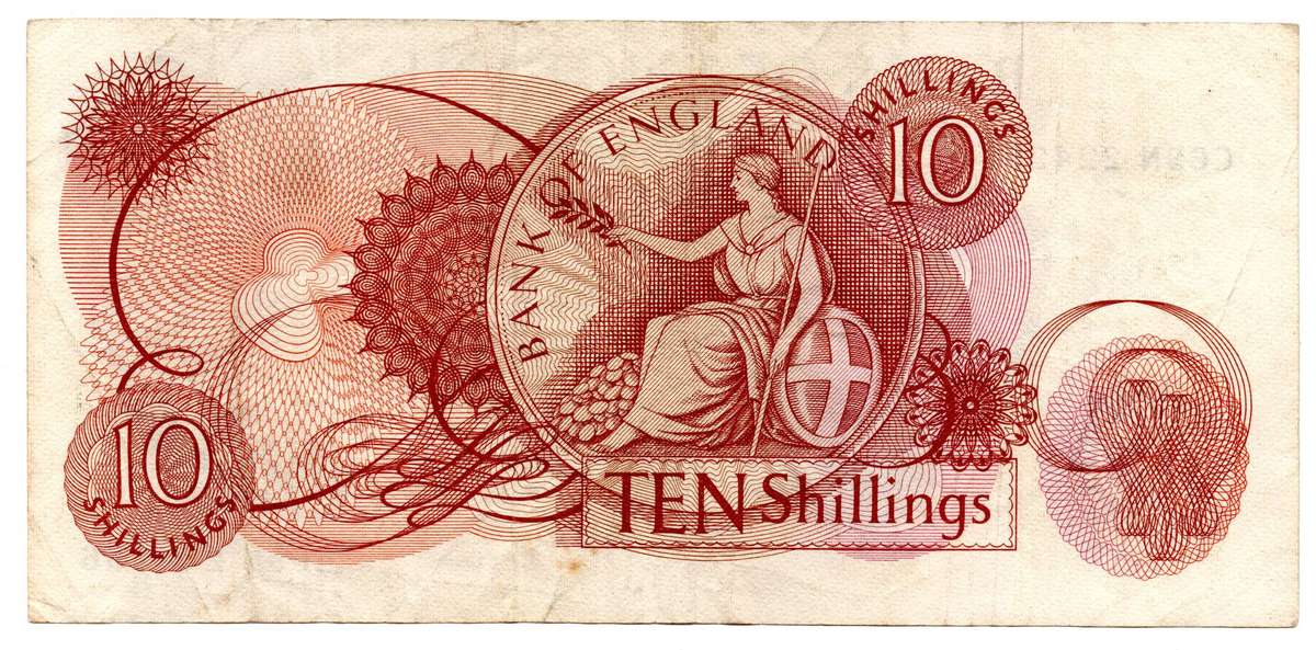 1961 Great Britain 10 Shillings Signature J.S. Fforde Pick#373c
