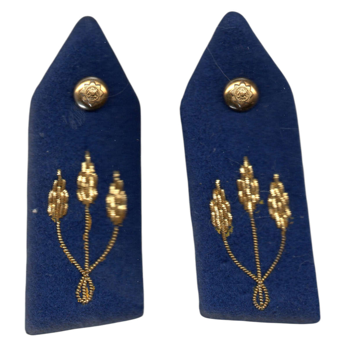 Pair of South Africa Police Gorget Ranks, worn by Majors, Lieut Colonels and Colonels on dress unifo