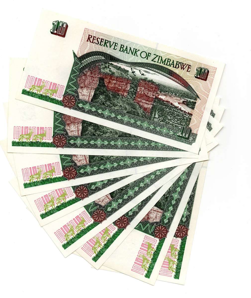 Lot of 15 x Consecutive 1997 Zimbabwe 10 Dollars "CZ1970460 to CZ1970474" Pick#6a