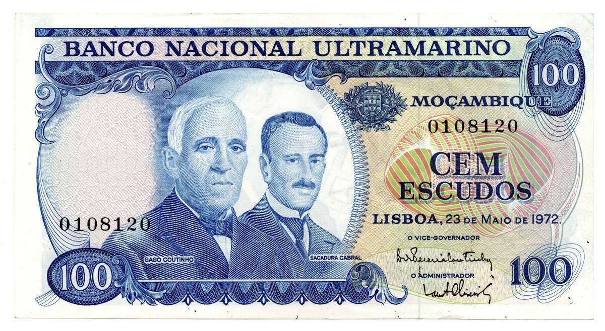 1972 Mozambique 100 Escudos Pick#113