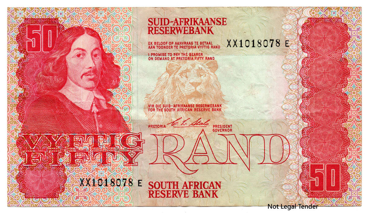 1990 South Africa Type 2 CL Stals First Issue R50 Replacement "XX"