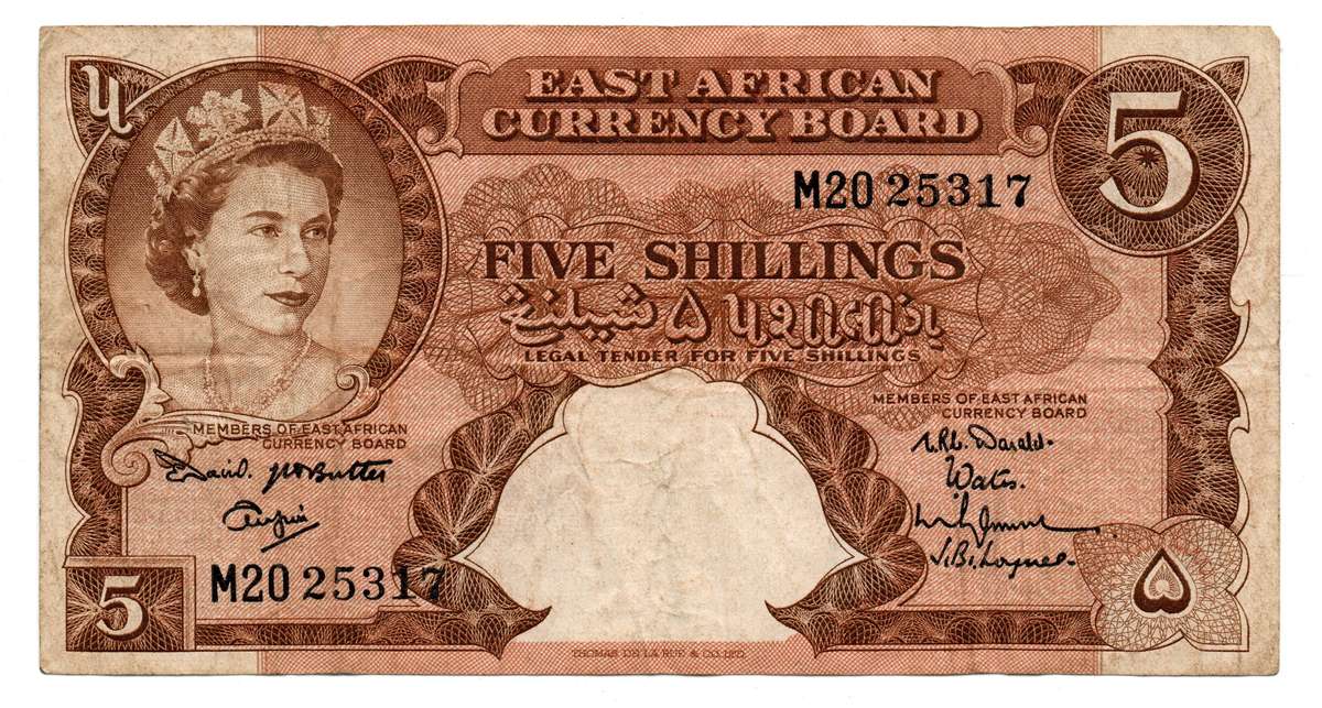 1961-63 East Africa Currency Board East Africa 5 Shillings picl#41