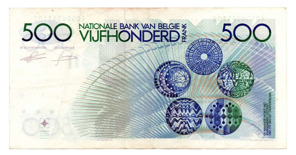 1982-98 Belgium 500 Francs Pick#143a