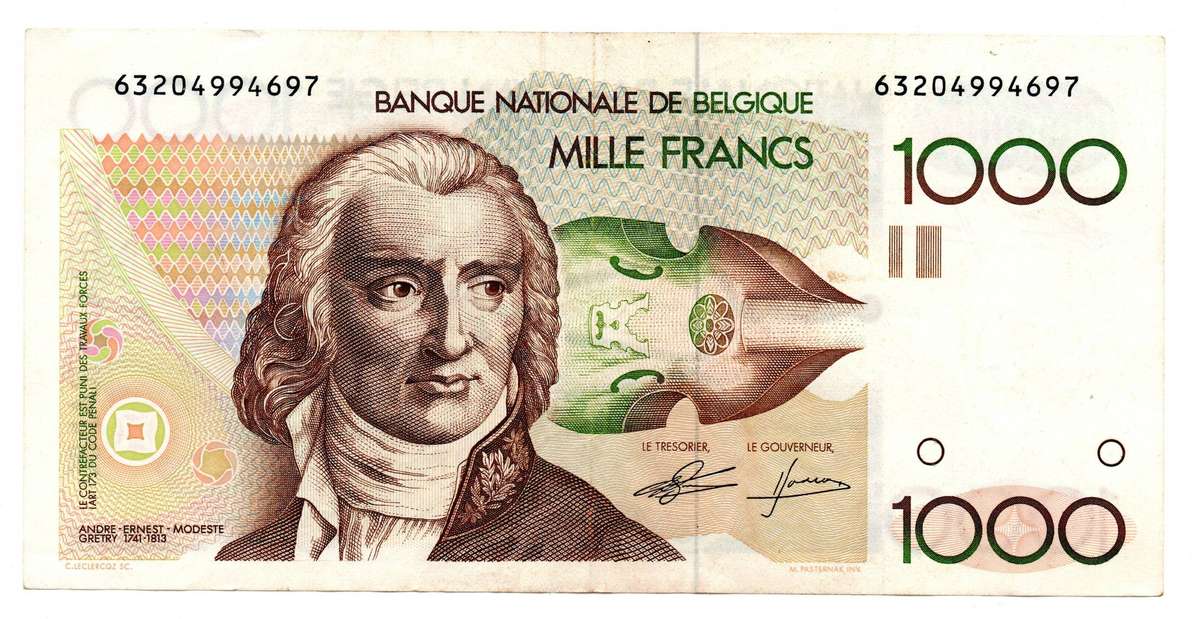 1980-96 Belgium 1000 Francs Pick#144a