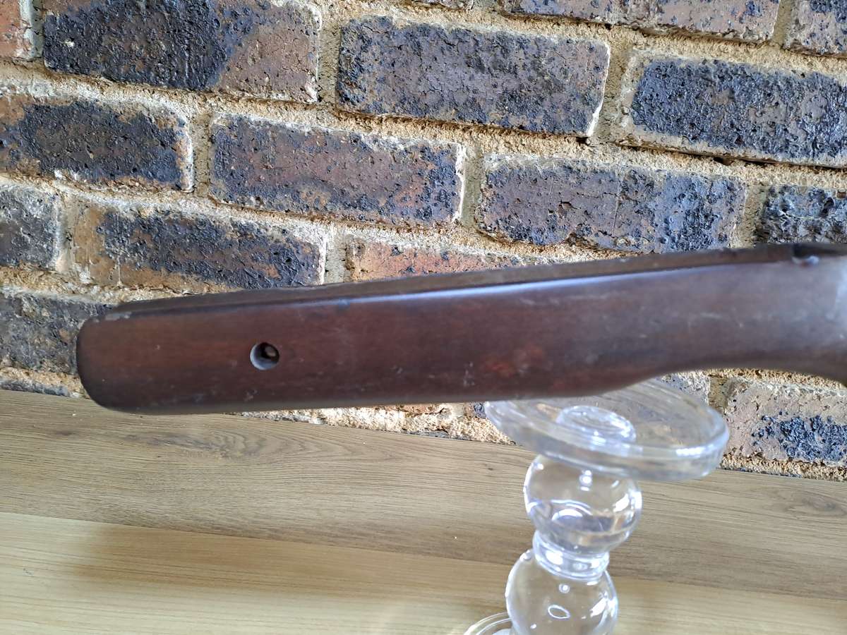 Air rifle butstock replacement dark hard wood with rubber but pad