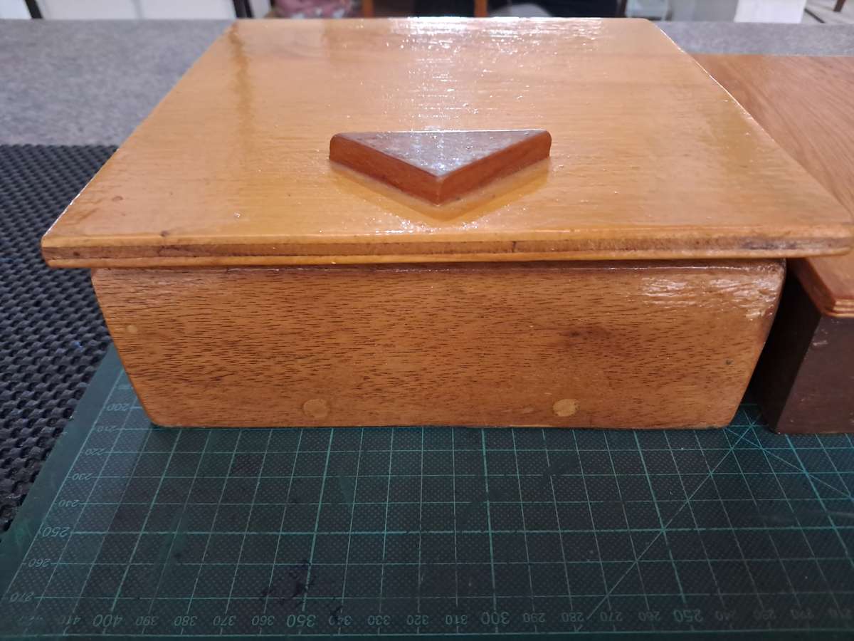 2 wooden boxes padded with faom sold together